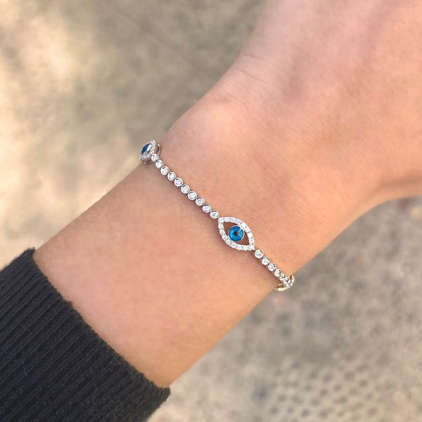 14K GOLD DIAMOND LINNEA EYE BRACELET