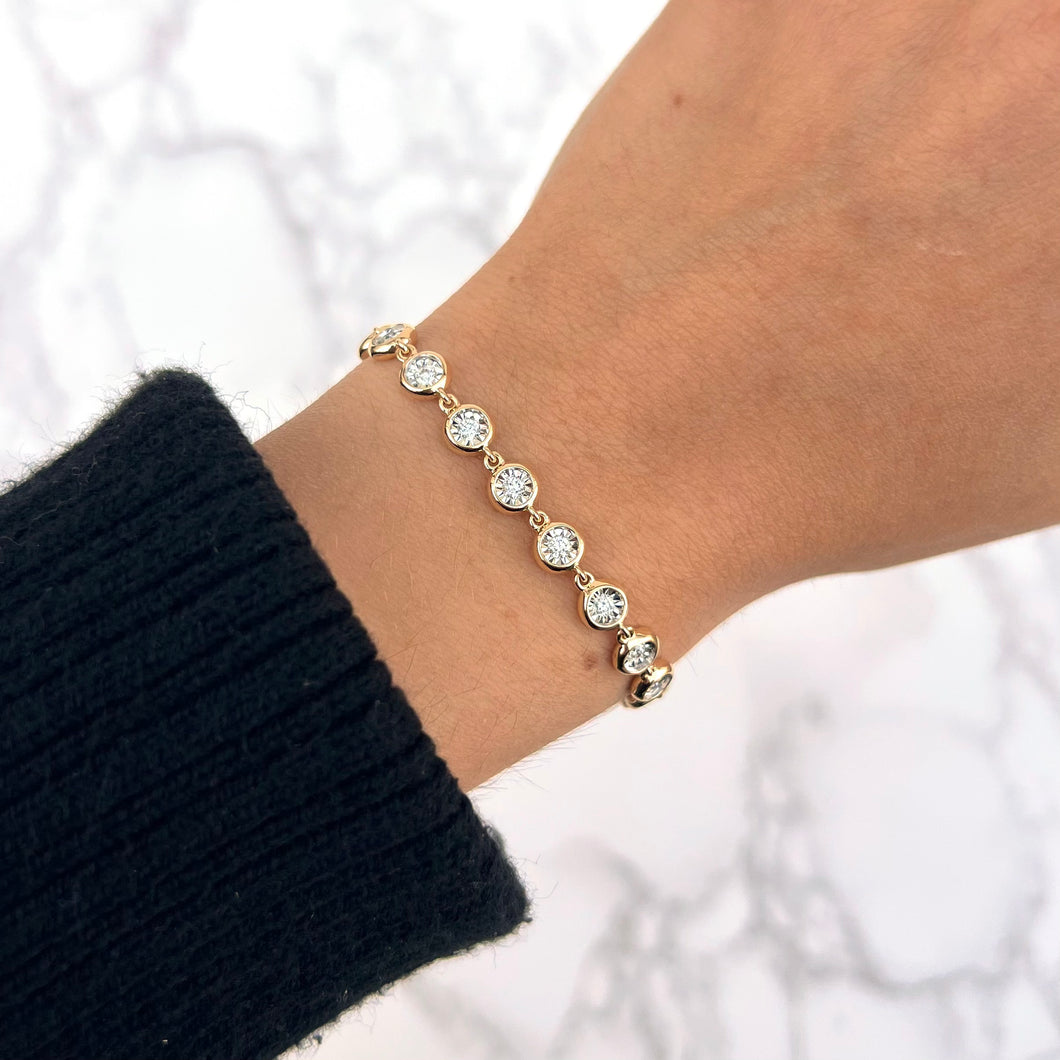14K GOLD DIAMOND ISABELLE BEZEL TENNIS BRACELET