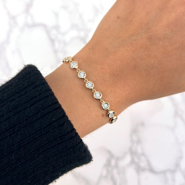 14K GOLD DIAMOND ISABELLE BEZEL TENNIS BRACELET
