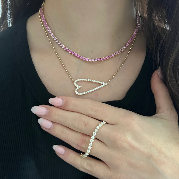 14K GOLD DIAMOND CAMERON HEART NECKLACE