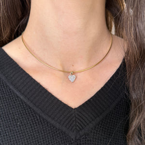 14K GOLD DIAMOND LENA HEART CHOKER