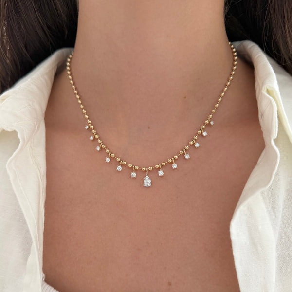 14K GOLD DIAMOND EVA NECKLACE