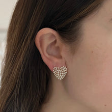 14K GOLD DIAMOND MEDIUM GINGER HEART EARRINGS