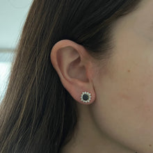 14K GOLD DIAMOND SAPPHIRE RUTH STUDS