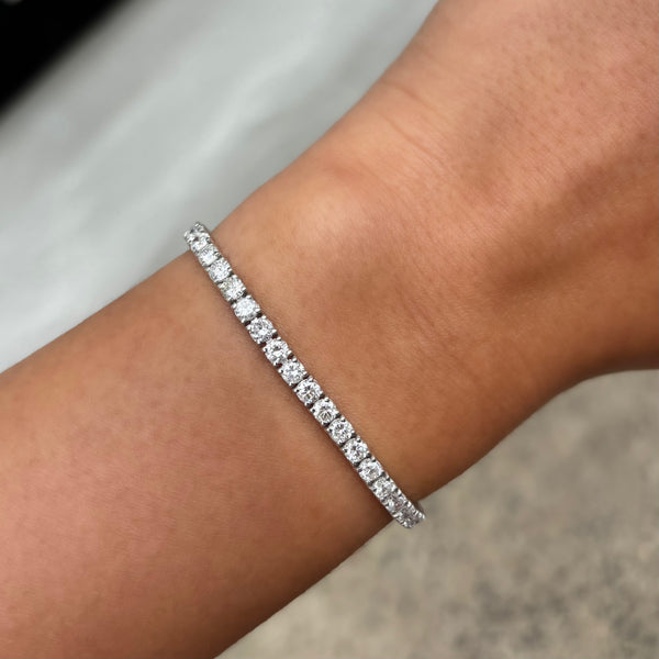 14K GOLD 6.55 CT DIAMOND TENNIS BRACELET