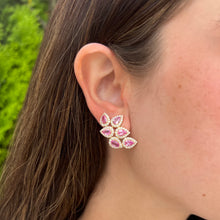 14K GOLD DIAMOND PINK SAPPHIRE JENNY EARRINGS