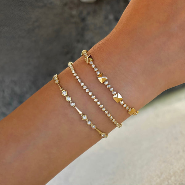 14K GOLD DIAMOND PERI BEZEL BRACELET