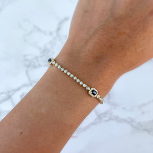 14K GOLD DIAMOND SAPPHIRE CECILIA BRACELET