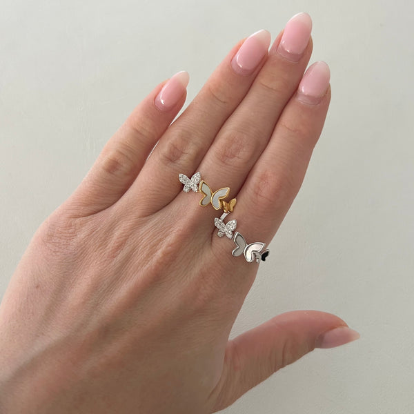 14K GOLD DIAMOND LIEL BUTTERFLY RING