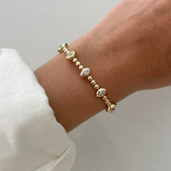 14K GOLD DIAMOND BLAINE FLEX BANGLE