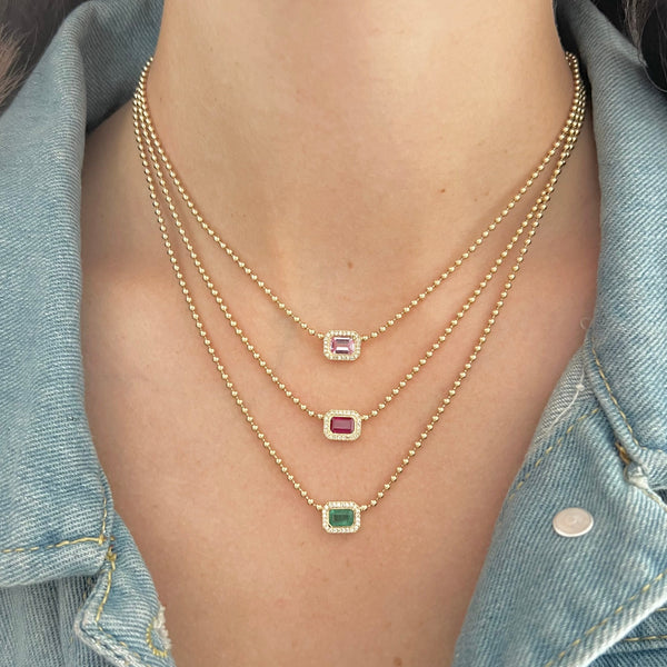 14K GOLD DIAMOND RUBY SHANNA NECKLACE
