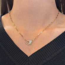 14K GOLD DIAMOND TIFFANY PAPERCLIP NECKLACE