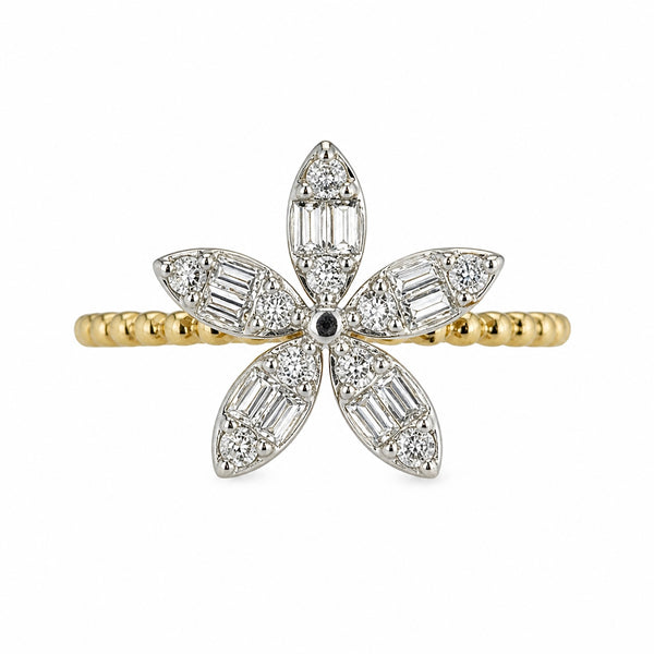 14K GOLD DIAMOND SHEILA FLOWER RING