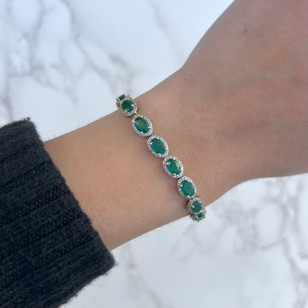 14K GOLD DIAMOND EMERALD ELOISE BRACELET