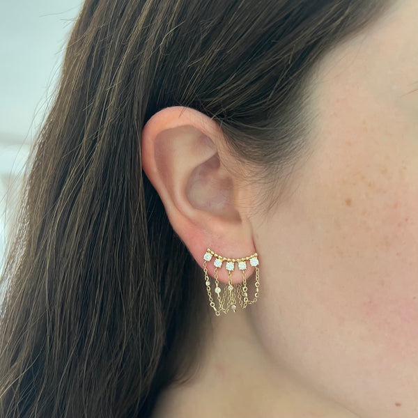 14K GOLD DIAMOND RIKKI EARRINGS