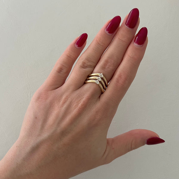 14K GOLD DIAMOND SARETTE RING