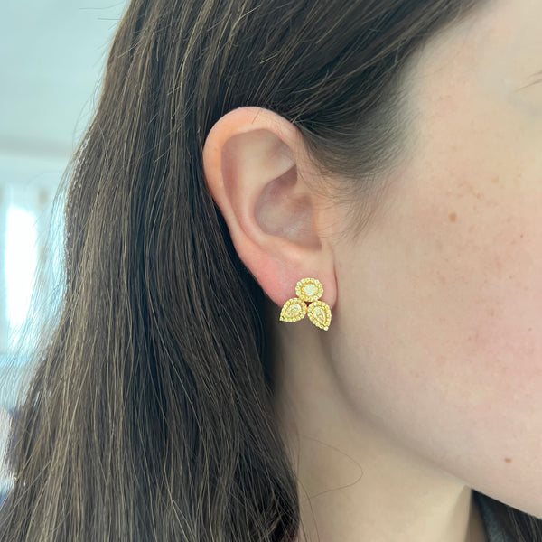 14K GOLD CANARY DIAMOND VERA EARRINGS