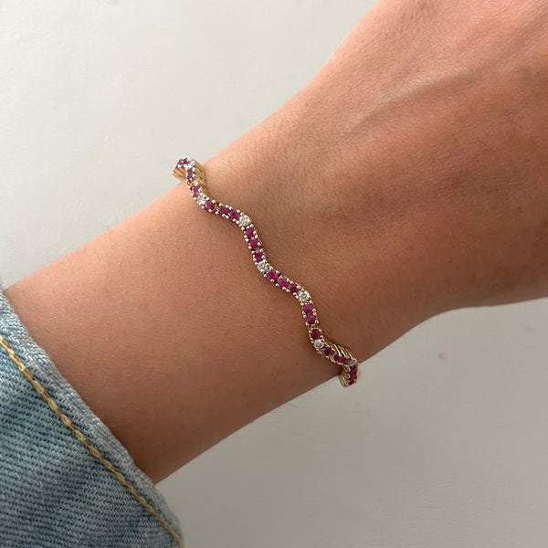 14K GOLD DIAMOND RUBY RACHEL BRACELET