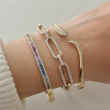 14K GOLD DIAMOND MULTI COLOR SAPPHIRE DEENA BANGLE