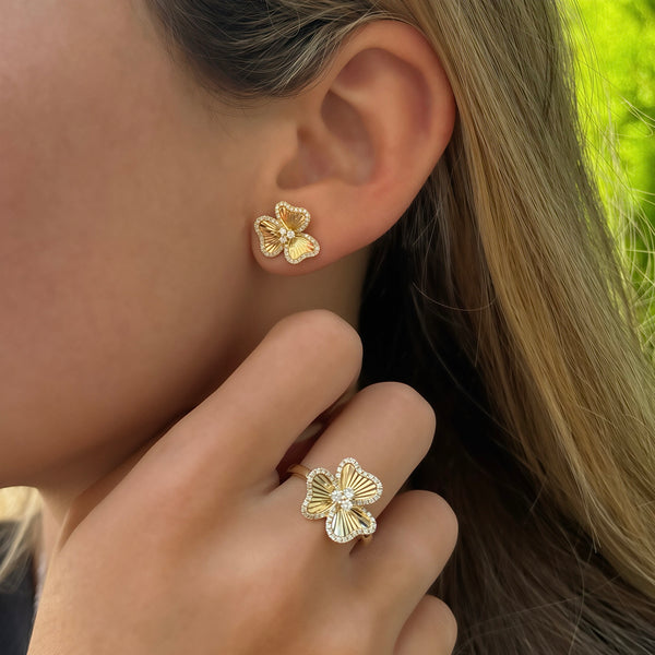14K GOLD DIAMOND MELLI STUDS
