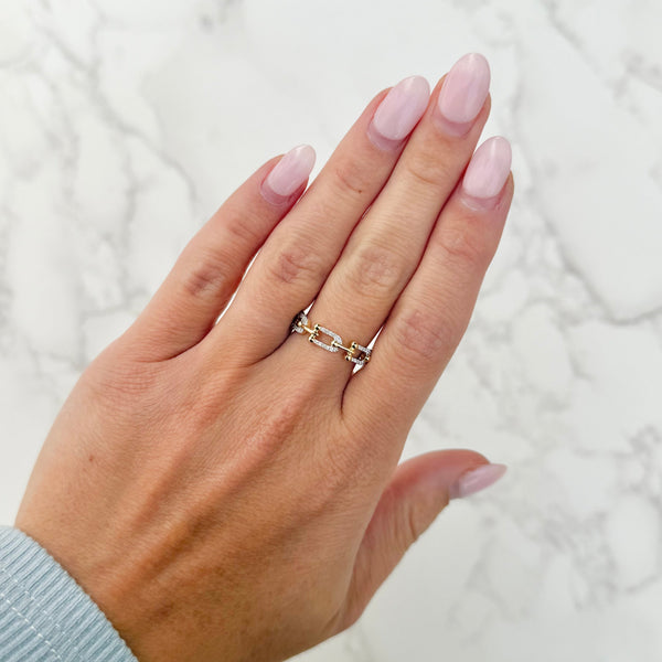14K GOLD DIAMOND DEMI RING