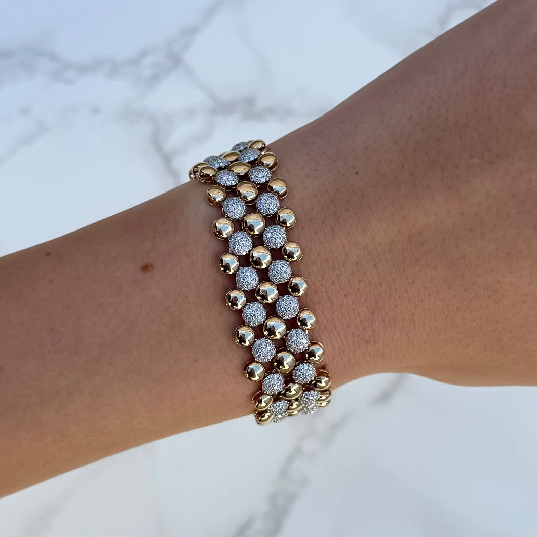 14K GOLD DIAMOND JEANNIE BRACELET