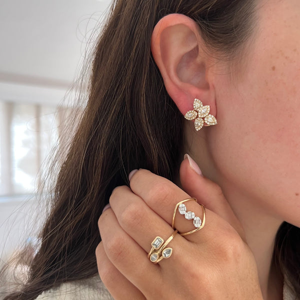 14K GOLD DIAMOND CORRINE EARRINGS