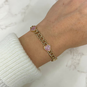 14K GOLD PINK SAPPHIRE HARLOW BRACELET