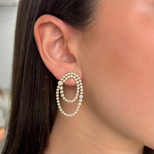 14K GOLD DIAMOND RENN EARRINGS