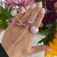 14K GOLD DIAMOND PINK OPAL TERRI RING