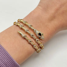 14K GOLD DIAMOND SNAKE WRAP BANGLE