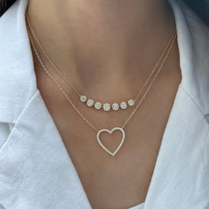 14K GOLD DIAMOND ALLEGRA HEART NECKLACE