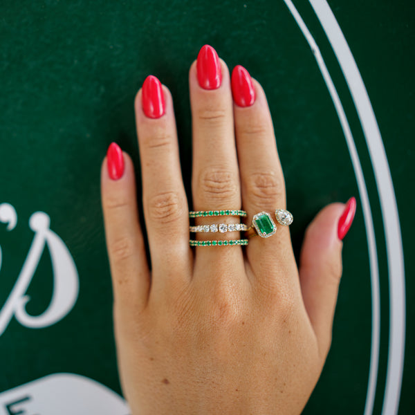 14K GOLD DIAMOND EMERALD ALANA RING