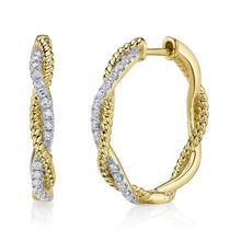 14K GOLD DIAMOND DVORA HOOPS