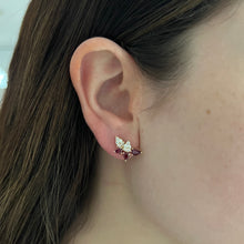 14K GOLD DIAMOND RUBY RISA STUDS