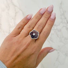 14K GOLD DIAMOND AND AMETHYST CHRISSY FLOWER RING