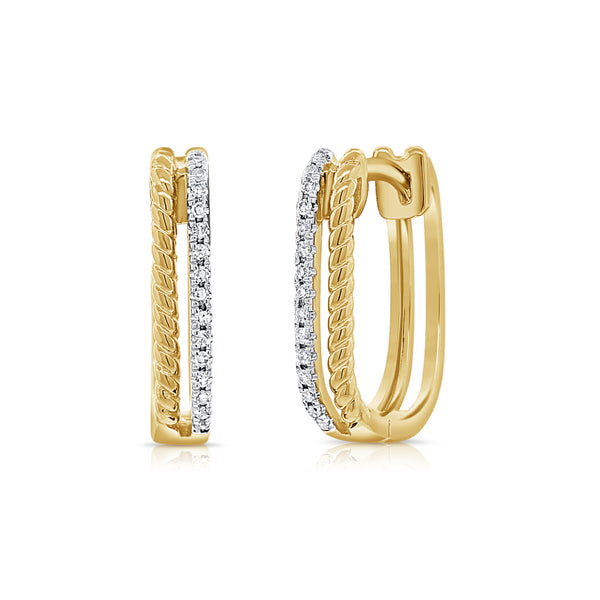 14K GOLD DIAMOND FLORA HUGGIES