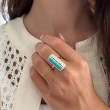14K GOLD DIAMOND MELISSA TURQUOISE RING