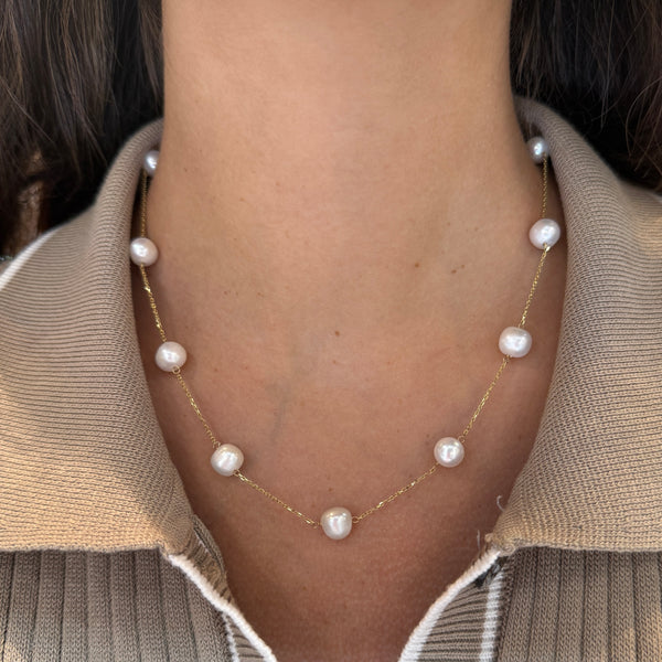 14K GOLD PEARLS BY THE YARD NECKLACE