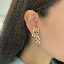 14K GOLD DIAMOND AND SAPPHIRE ELEANOR EARRING