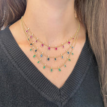14K GOLD DIAMOND EMERALD CHARISSE NECKLACE