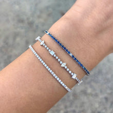 14K GOLD DIAMOND AND BLUE SAPPHIRE ELLIE TENNIS BRACELET