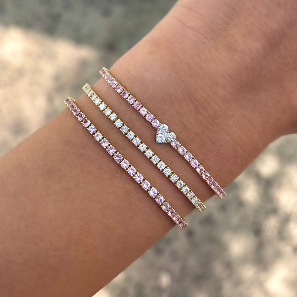 14K GOLD PINK SAPPHIRE LISA BRACELET