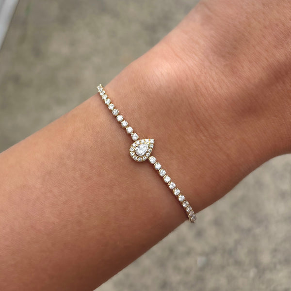 14K GOLD DIAMOND MALI PEAR BRACELET