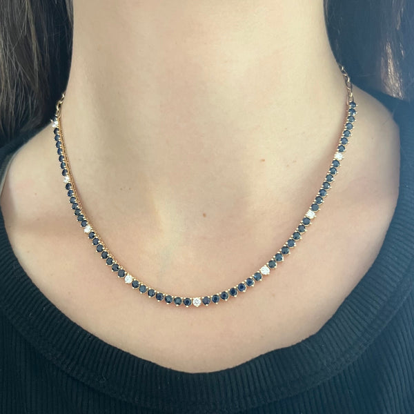 14K GOLD DIAMOND SAPPHIRE BLYTHE NECKLACE
