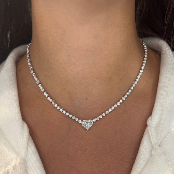 14K GOLD DIAMOND JANIE HEART NECKLACE