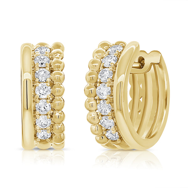 14K GOLD DIAMOND STEPH HUGGIES