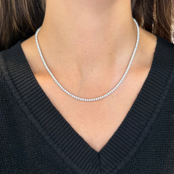 14K GOLD 6.30 CT LAB GROWN DIAMOND TENNIS NECKLACE