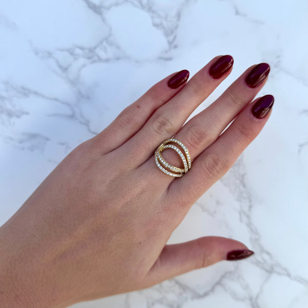 14K GOLD DIAMOND CARMINE RING