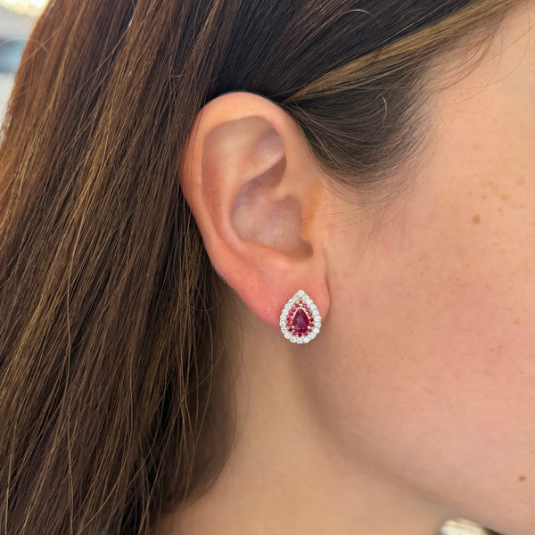 14K GOLD DIAMOND AND RUBY PARKER STUDS